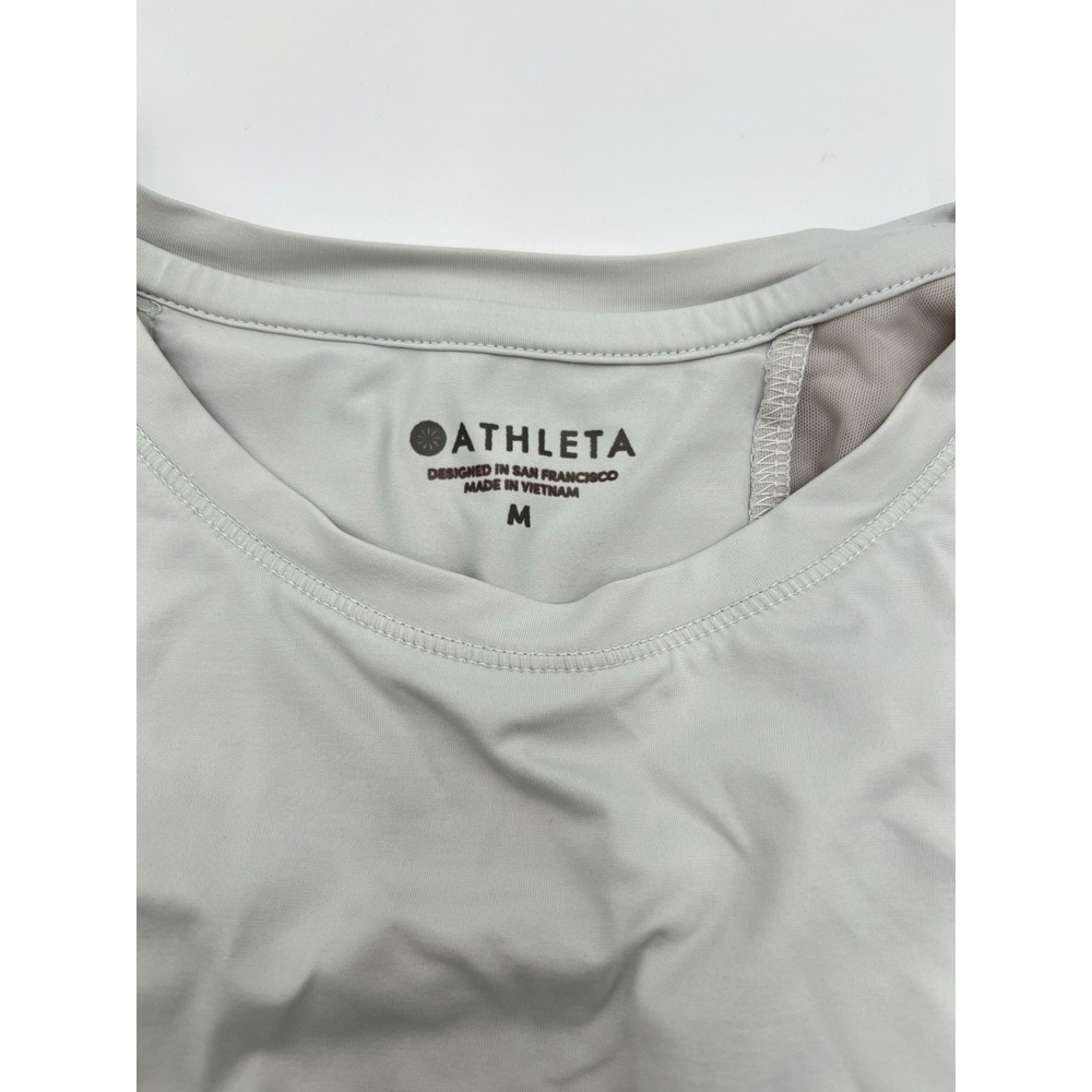 Athleta Open Back Workout Tank Womens Medium Gray Yoga Gym Athleisure Top - Picture 2 of 9